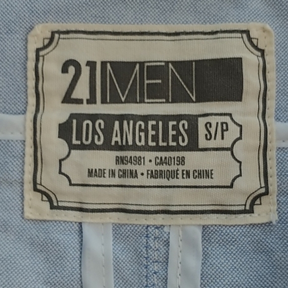21Men Los Angeles light blue Shirt/Jacket Sz  SP - Picture 7 of 12